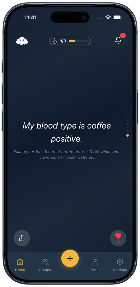 Echo App Home screen